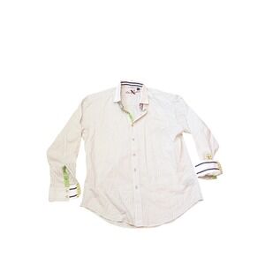 Robert Graham X Collection Men's XL Multicolor Check‎ Dress Shirt Contrast Cuffs